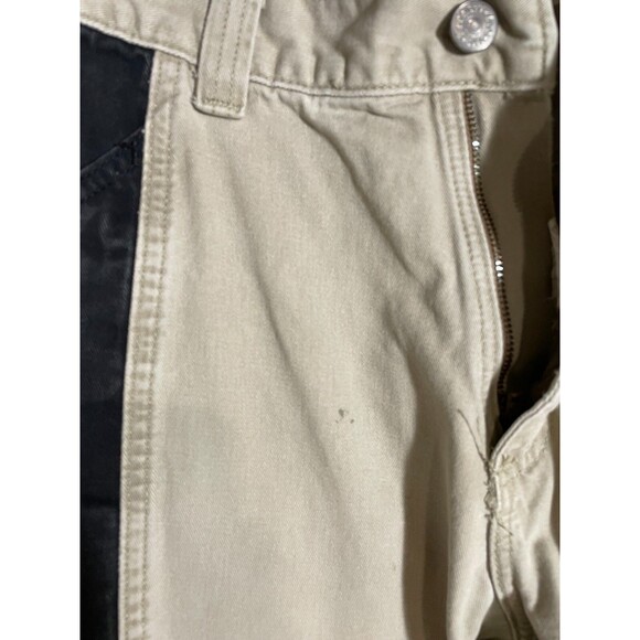 Vintage Y2K Lee Pipes BMX Pants 25x23 Tan Black Patch Logo Mesh Unisex Teen READ - Picture 11 of 16